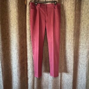 Jones New York Women's Burgundy Straight Leg Jeans